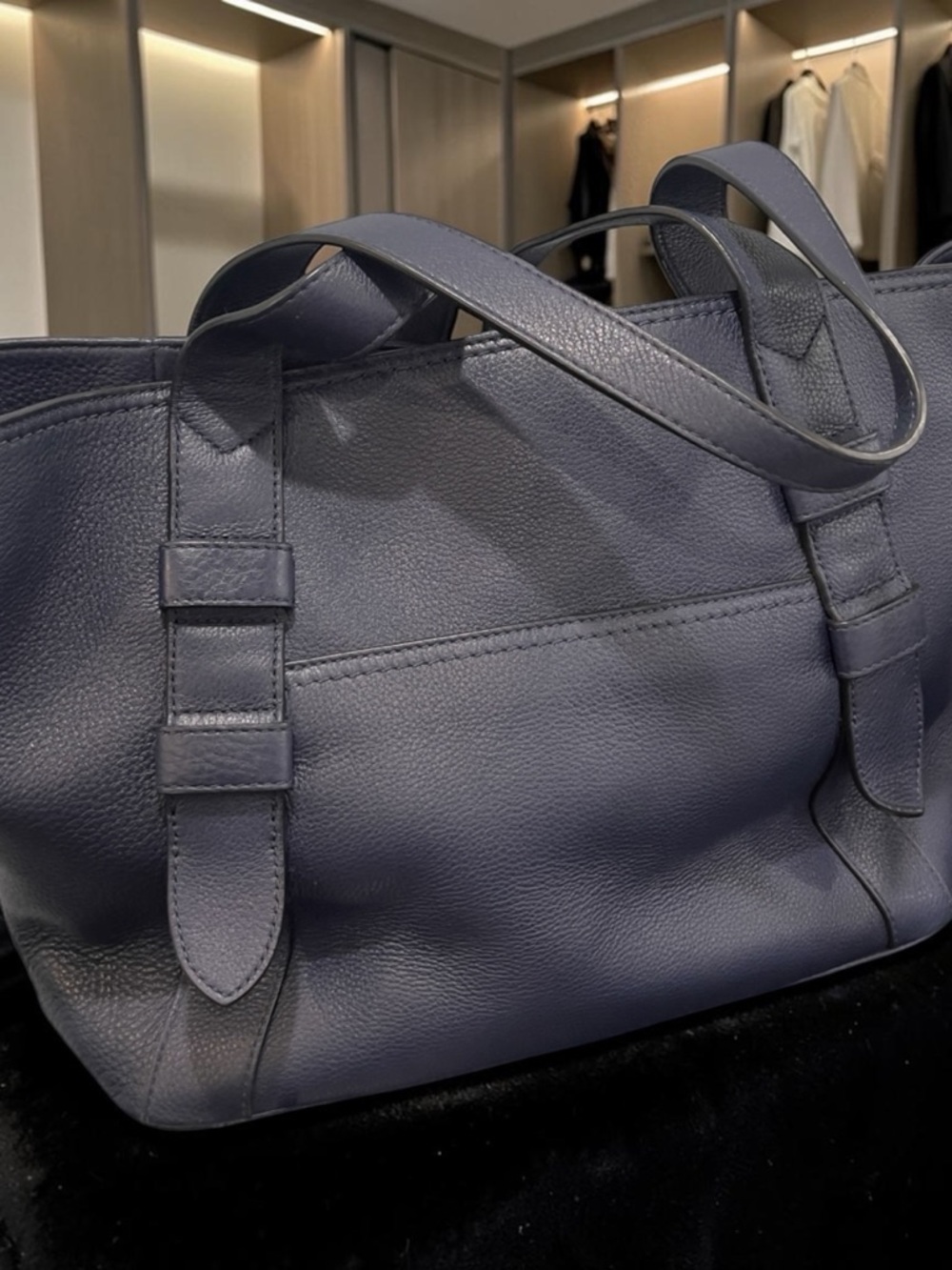 Marc Jacobs Slate Blue Pebbled Leather Tote - Picture 2 of 4